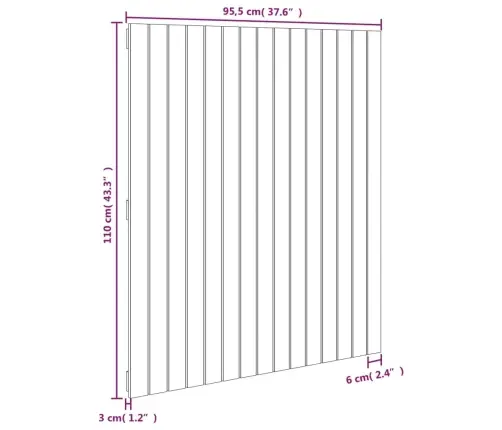 Sienas Galvgalis, 95,5X3X110 Cm, Priedes Masīvkoks Vidaxl
