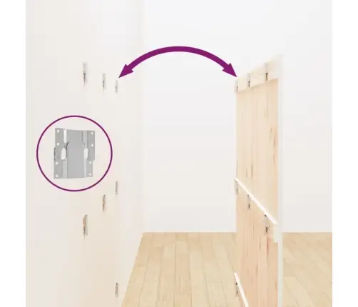 Sienas Galvgalis, Balts, 146,5X3X110 Cm, Priedes Masīvkoks Vidaxl