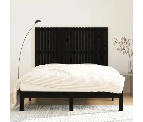 Sienas Galvgalis, Melns, 159,5X3X110 Cm, Priedes Masīvkoks Vidaxl