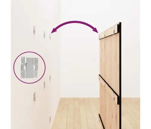 Sienas Galvgalis, Melns, 159,5X3X110 Cm, Priedes Masīvkoks Vidaxl