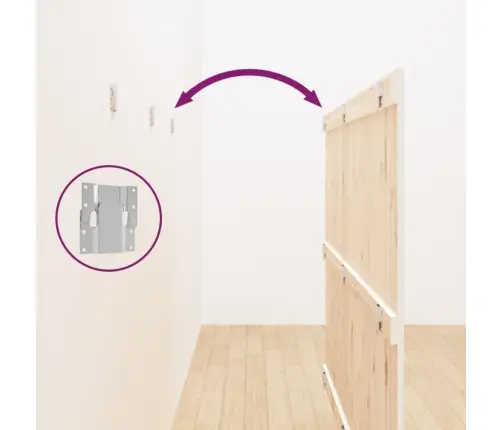 Seinale Kinnitatav Voodipeats, Valge, 185X3X110 cm Männipuit