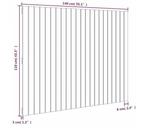Sienas Galvgalis, 140X3X110 Cm, Priedes Masīvkoks Vidaxl