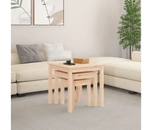 Üksteise Alla Mahtuvate Laudade Komplekt, 3 Tk, Männipuit