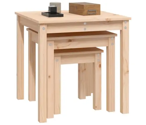 Üksteise Alla Mahtuvate Laudade Komplekt, 3 Tk, Männipuit