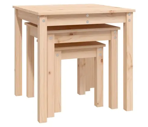 Üksteise Alla Mahtuvate Laudade Komplekt, 3 Tk, Männipuit