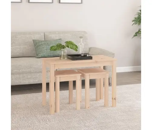 Galdiņi, 3 Gab., Sabīdāmi, Priedes Masīvkoks Vidaxl