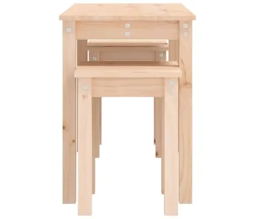 Galdiņi, 3 Gab., Sabīdāmi, Priedes Masīvkoks Vidaxl