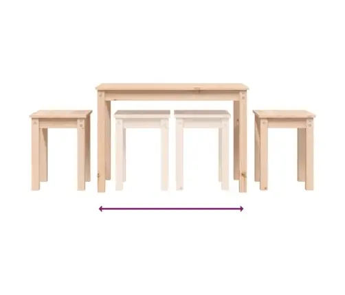 Galdiņi, 3 Gab., Sabīdāmi, Priedes Masīvkoks Vidaxl