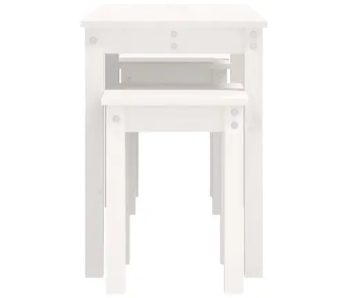 Üksteise Alla Mahtuvad Lauad, 3 Tk, Valge, Männipuit