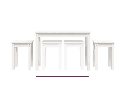 Üksteise Alla Mahtuvad Lauad, 3 Tk, Valge, Männipuit