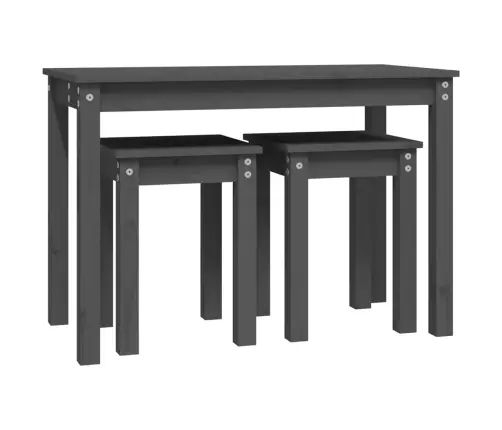 Üksteise Alla Mahtuvad Lauad 3 Tk, Hall, Männipuit