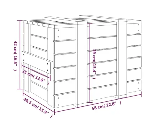 Uzglabāšanas Kaste, Balta, 58X40,5X42 Cm, Priedes Masīvkoks Vidaxl
