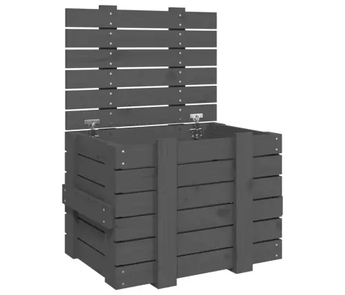 Uzglabāšanas Kaste, Pelēka, 58X40,5X42 Cm, Priedes Masīvkoks Vidaxl