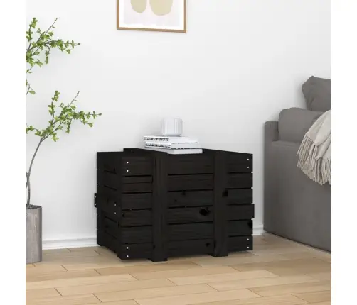 Uzglabāšanas Kaste, Melna, 58X40,5X42 Cm, Priedes Masīvkoks Vidaxl