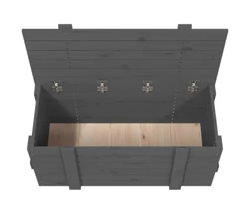 Uzglabāšanas Kaste, Pelēka, 91X40,5X42 Cm, Priedes Masīvkoks Vidaxl