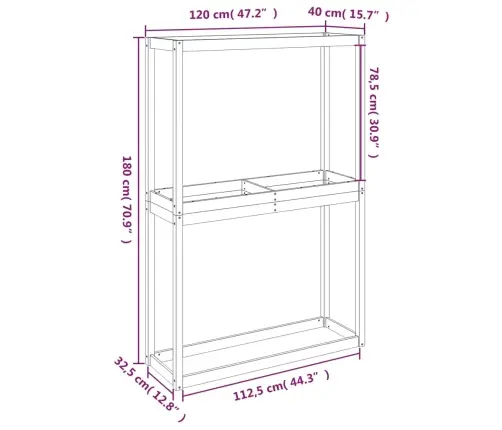 Rehviriiul, 120 X 40 X 180 cm Männipuit