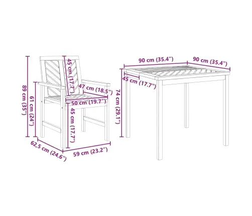 Aia Söögilaudade Komplekt 3 Pcs Pruun Tugev Akatsiapuu