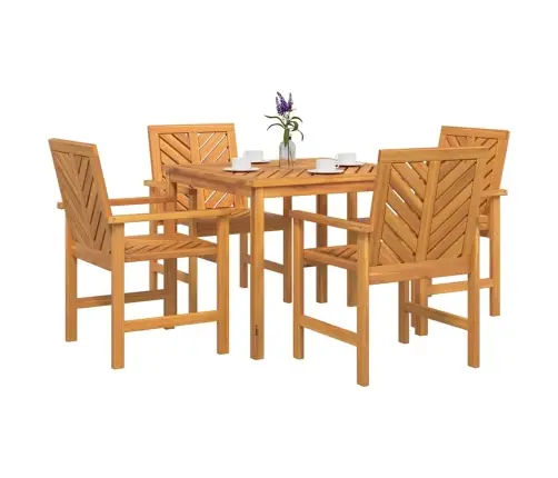 4 Daļu Dārza Galds No Cieta Akāciju Koka Vidaxl