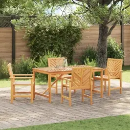Aia Söögilaudade Komplekt 5 Pcs Pruun 150 X 90 X 74 Cm