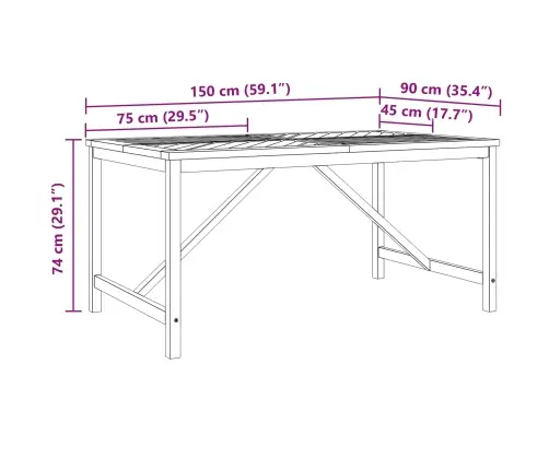 4 Daļu Dārza Galds Masīvkoks Akācija Vidaxl