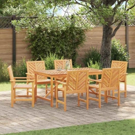 Dārza Ēdamgalds 7 Pcs Brūna 150 X 90 X 74 Cm Akācijas Masīvkoks Vidaxl