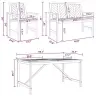 Sodo Valgomojo Komplektas 4 Pcs Ruda 150 X 90 X 74 Cm