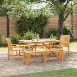 Dārza Ēdamgalds 5 Pcs Brūna 150 X 90 X 74 Cm Akācijas Masīvkoks Vidaxl