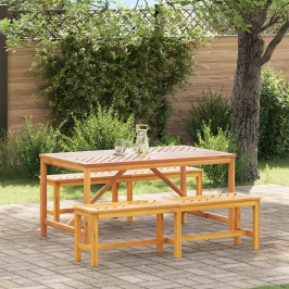 Dārza Ēdamgalds 3 Pcs Brūna 150 X 90 X 74 Cm Akācijas Masīvkoks Vidaxl