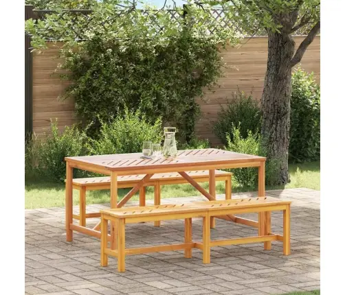 3 Gabalu Dārza Ēdamistabas Komplekts Cieta Koka Akācijas Vidaxl