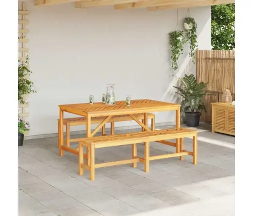 3 Gabalu Dārza Ēdamistabas Komplekts Cieta Koka Akācijas Vidaxl