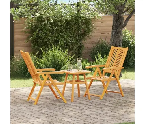 Sodo Bistro Rinkinys 3 Pcs Ruda Akacijos Medienos Masyvas