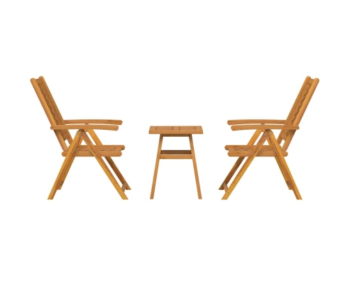 Sodo Bistro Rinkinys 3 Pcs Ruda Akacijos Medienos Masyvas