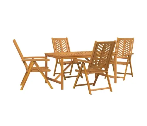 Aia Söögilaudade Komplekt 5 Pcs Pruun Tugev Akaatsiapuit