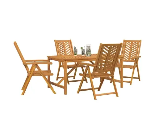 Aia Söögilaudade Komplekt 5 Pcs Pruun Tugev Akaatsiapuit