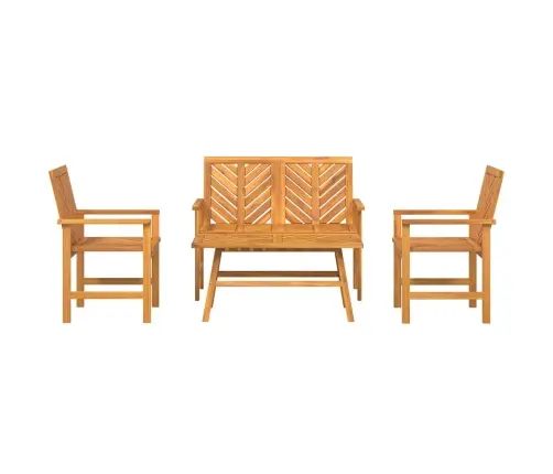 4 Daļu Dārza Atpūtas Komplekts Cietais Koks Akācija Vidaxl