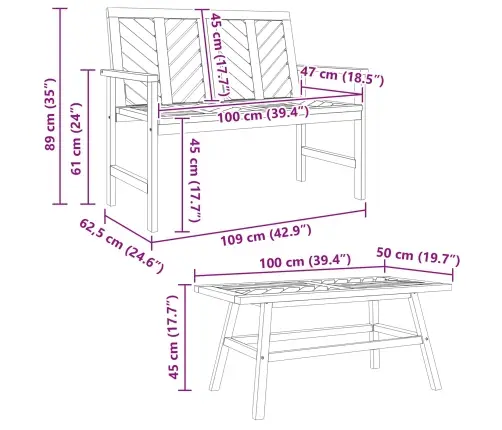 Aia Lounge Komplekt 4 Pcs Pruun Tugev Akatsiapuu