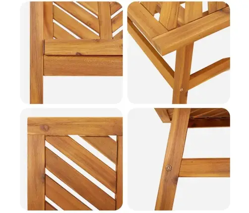 Sodo Poilsio Komplektas 5 Pcs Ruda Kietos Akacijos Mediena