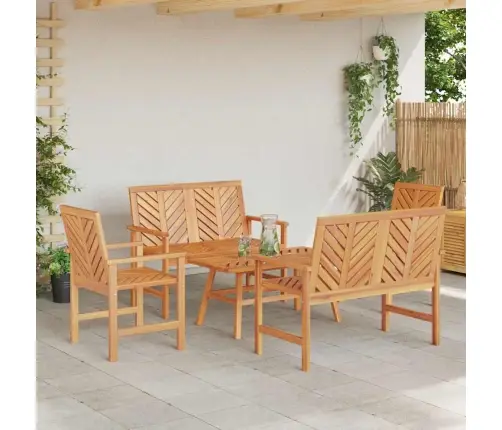 Sodo Poilsio Komplektas 5 Pcs Ruda Kietos Akacijos Mediena