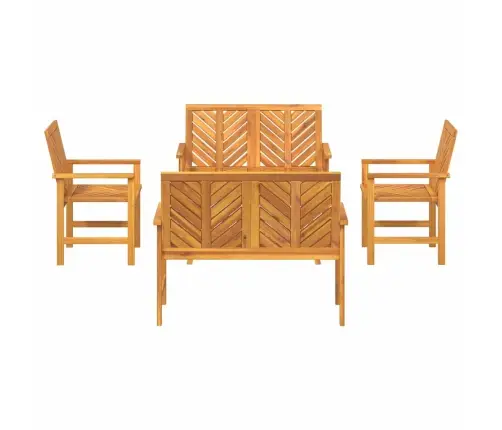 Sodo Poilsio Komplektas 5 Pcs Ruda Kietos Akacijos Mediena