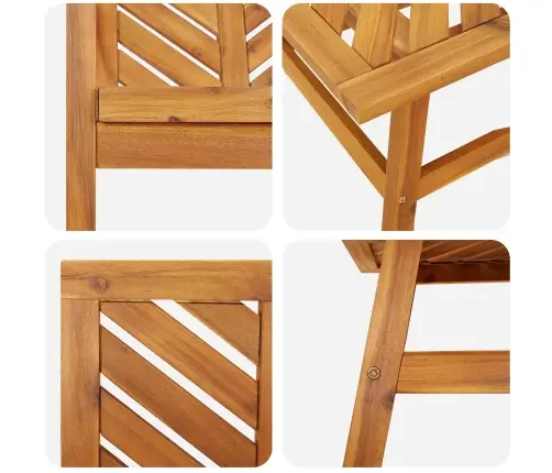 Dārza Atpūtas Komplekts Brūna Akācijas Masīvkoks Vidaxl