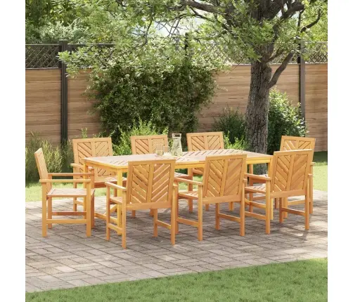 Dārza Ēdamgalds 8 Pcs Brūna Standarta Masīvkoks Akācija Vidaxl