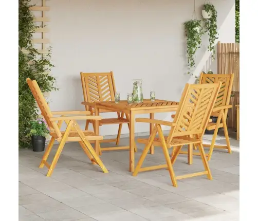 Atzveltnes Dārza Krēsli 4 Gab. Ciets Akāciju Koks Vidaxl