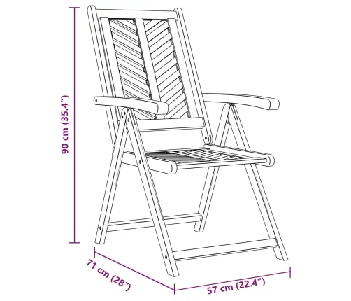 Atzveltnes Dārza Krēsli 4 Gab. Ciets Akāciju Koks Vidaxl
