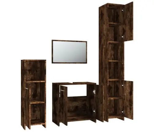 4-Daļīgs Vannasistabas Mēbeļu Komplekts, Ozolkoka Krāsa Vidaxl