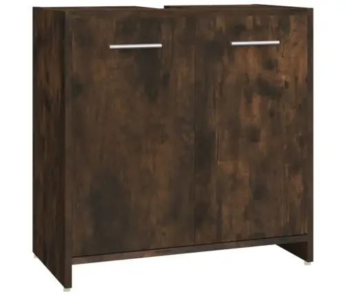 4-Osaline Vannitoa Mööblikomplekt, Suitsutatud Tamm, Tehispuit