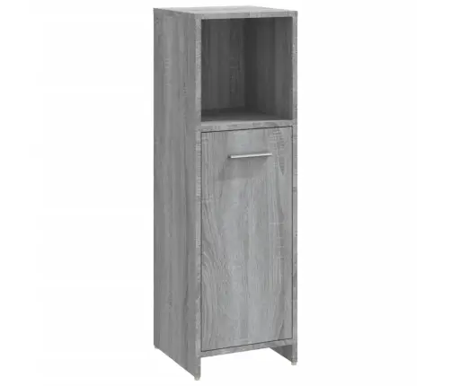 4-Osaline Vannitoamööbli Komplekt, Hall Sonoma Tamm, Tehispuit