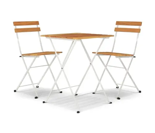 3-Daļīgs Bistro Mēbeļu Komplekts, Saliekams, Akācijas Masīvkoks Vidaxl