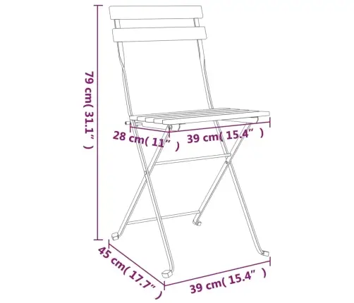 Kokkupandavad Bistrootoolid 2 Tk, Akaatsiapuit Ja Teras