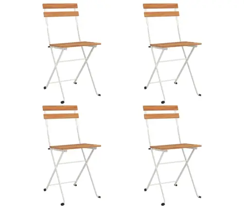 Saliekami Bistro Krēsli, 4 Gab., Akācijas Masīvkoks Un Tērauds Vidaxl