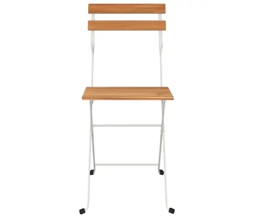 Saliekami Bistro Krēsli, 4 Gab., Akācijas Masīvkoks Un Tērauds Vidaxl